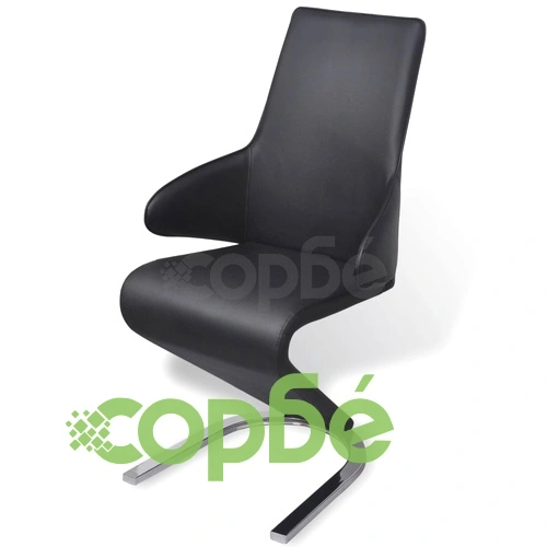 Трапезни столове, 6 бр, черни, изкуствена кожа ➤ топ цена ➤ sorbe.bg