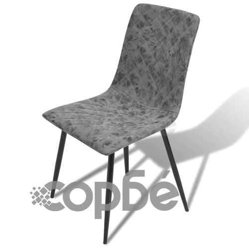 Трапезни столове, 6 бр, тъмносиви, изкуствена кожа ➤ топ цена ➤ sorbe.bg