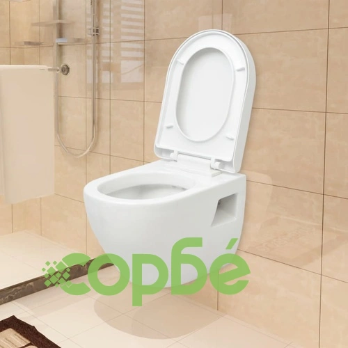 Окачена тоалетна с казанче, керамика, бяла ➤ топ цена ➤ sorbe.bg