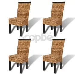 Трапезни столове, 4 бр, абака и мангово дърво масив