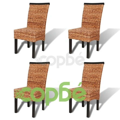 Трапезни столове 4 бр абака и мангово дърво масив ➤ топ цена ➤ sorbe.bg