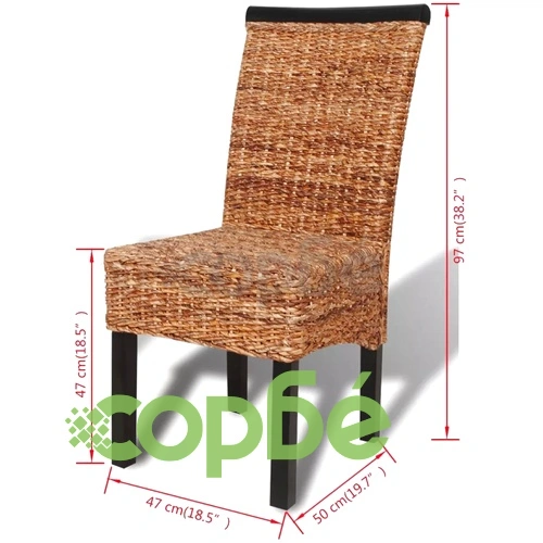 Трапезни столове 4 бр абака и мангово дърво масив ➤ топ цена ➤ sorbe.bg