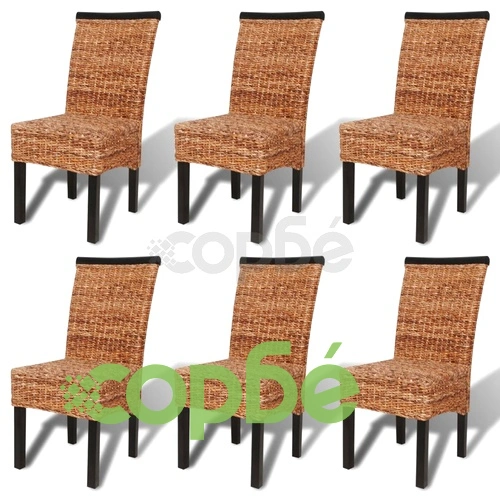 Трапезни столове, 6 бр, абака и мангово дърво масив ➤ топ цена ➤ sorbe.bg