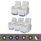 LED реклайнери от две части 2+3 седалки изкуствена кожа бял