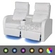LED реклайнери от две части 2+3 седалки изкуствена кожа бял