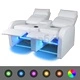 LED реклайнери от две части 2+3 седалки изкуствена кожа бял