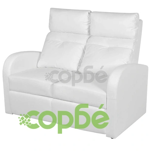 LED реклайнери от две части 2+3 седалки изкуствена кожа бял ➤ топ цена ➤ sorbe.bg