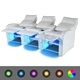 LED реклайнери от две части 2+3 седалки изкуствена кожа бял