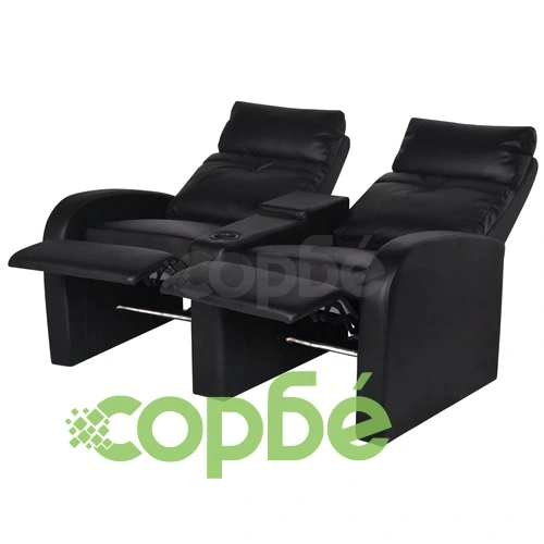 LED реклайнери от две части 2+3 седалки изкуствена кожа черен ➤ топ цена ➤ sorbe.bg