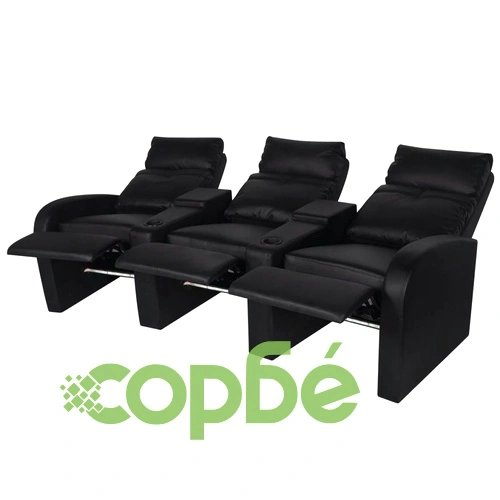 LED реклайнери от две части 2+3 седалки изкуствена кожа черен ➤ топ цена ➤ sorbe.bg