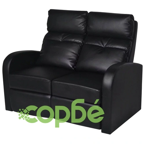 LED реклайнери от две части 2+3 седалки изкуствена кожа черен ➤ топ цена ➤ sorbe.bg