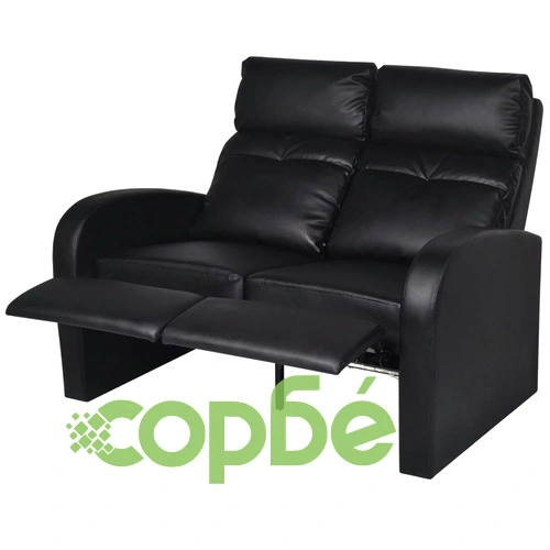 LED реклайнери от две части 2+3 седалки изкуствена кожа черен ➤ топ цена ➤ sorbe.bg