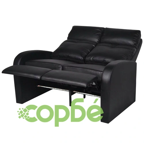 LED реклайнери от две части 2+3 седалки изкуствена кожа черен ➤ топ цена ➤ sorbe.bg