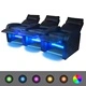 LED реклайнери от две части 2+3 седалки изкуствена кожа черен
