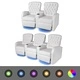 Комплект LED реклайнери 2 + 3 седалки, изкуствена кожа, бяло 