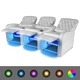 Комплект LED реклайнери 2 + 3 седалки, изкуствена кожа, бяло 