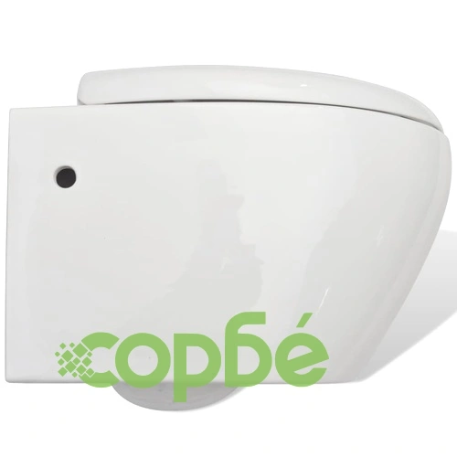 Окачена тоалетна чиния, със скрито казанче, керамична, бяла ➤ топ цена ➤ sorbe.bg