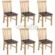 Трапезни столове, 6 бр, дъбов масив и изкуствена кожа