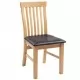 Трапезни столове, 6 бр, дъбов масив и изкуствена кожа