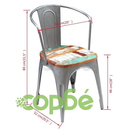 Трапезни столове, 4 бр, регенерирано дърво масив ➤ топ цена ➤ sorbe.bg