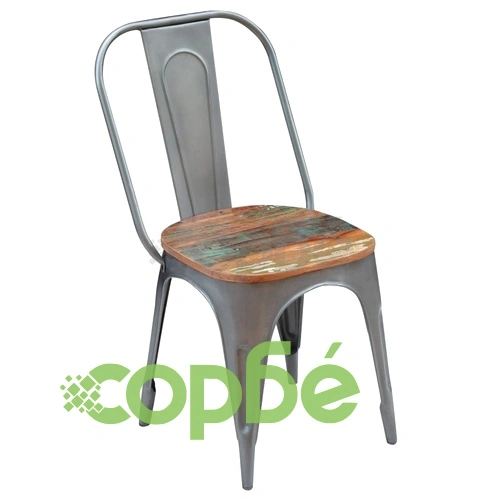 Трапезни столове, 6 бр, регенерирано дърво масив ➤ топ цена ➤ sorbe.bg