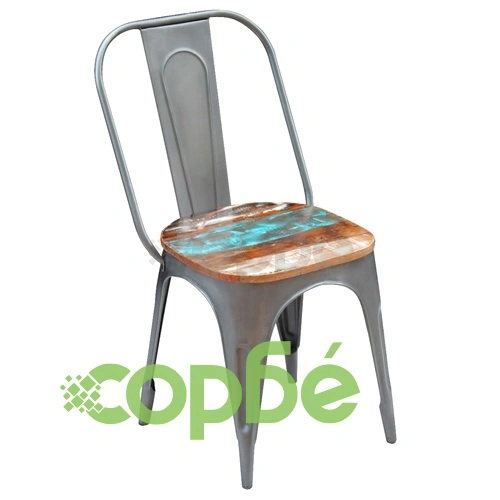 Трапезни столове, 6 бр, регенерирано дърво масив ➤ топ цена ➤ sorbe.bg