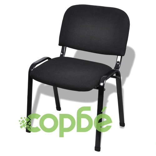 Офис столове, конферентни/посетителски, 16 бр, дамаска, черни ➤ топ цена ➤ sorbe.bg