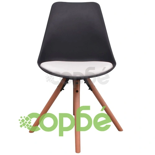 Трапезни столове, 6 бр, черно и бяло, изкуствена кожа ➤ топ цена ➤ sorbe.bg