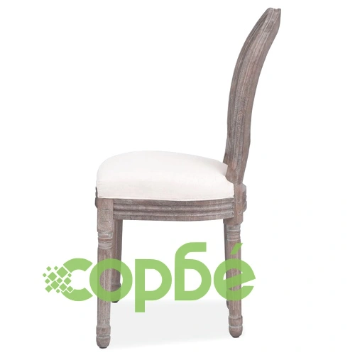 Трапезни столове, 6 бр, кремави, текстил ➤ топ цена ➤ sorbe.bg