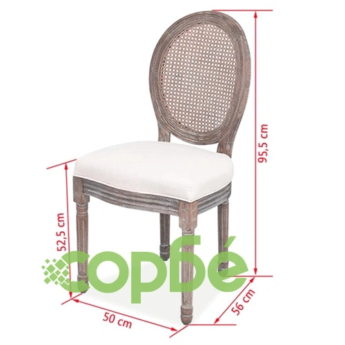 Трапезни столове, 6 бр, кремави, текстил ➤ топ цена ➤ sorbe.bg