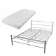Легло с матрак, сиво, метал, 140x200 см