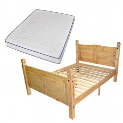 Легло с мемори матрак, бор, мексикански стил Корона, 160x200 см