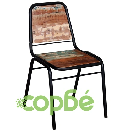 Трапезни столове, 4 бр, регенерирано дърво масив ➤ топ цена ➤ sorbe.bg