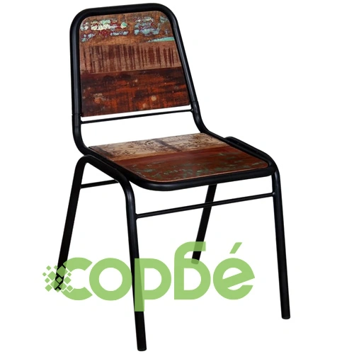 Трапезни столове, 6 бр, регенерирано дърво масив ➤ топ цена ➤ sorbe.bg