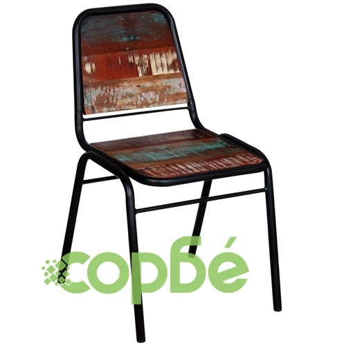 Трапезни столове, 6 бр, регенерирано дърво масив ➤ топ цена ➤ sorbe.bg