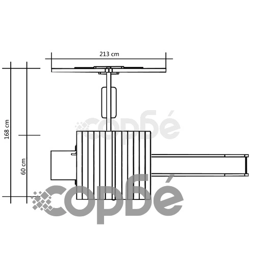 Градинска пързалка с люлка, 228x168x218 см, борово дърво ➤ топ цена ➤ sorbe.bg
