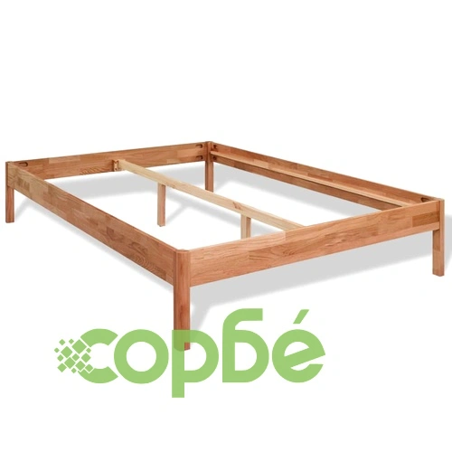 Двойно легло с матрак от мемори пяна, дъбов масив, 180x200 cм ➤ топ цена ➤ sorbe.bg