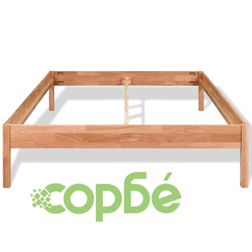 Двойно легло с матрак, дъбов масив, 140x200 cм ➤ топ цена ➤ sorbe.bg