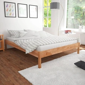 Двойно легло с матрак, дъбов масив, 180x200 cм