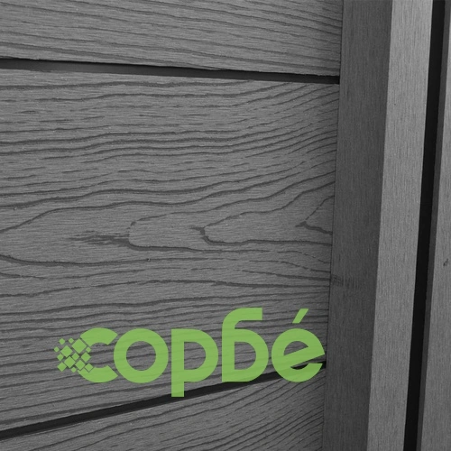 Оградни панели, 4 квадратни + 1 скосена, WPC, 815 см, сива ➤ топ цена ➤ sorbe.bg