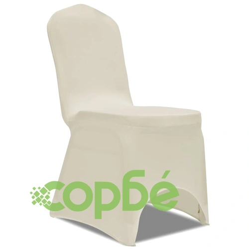 Покривни калъфи за столове, 100 бр, еластични, кремави ➤ топ цена ➤ sorbe.bg