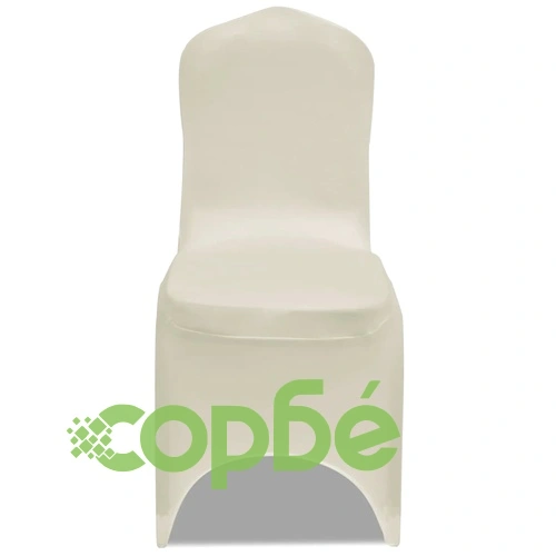 Покривни калъфи за столове, 100 бр, еластични, кремави ➤ топ цена ➤ sorbe.bg