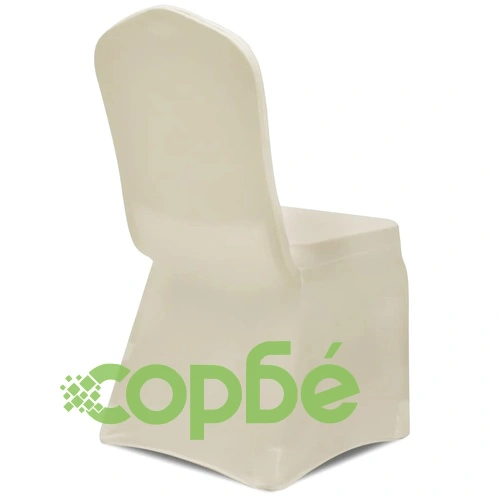 Покривни калъфи за столове, 100 бр, еластични, кремави ➤ топ цена ➤ sorbe.bg