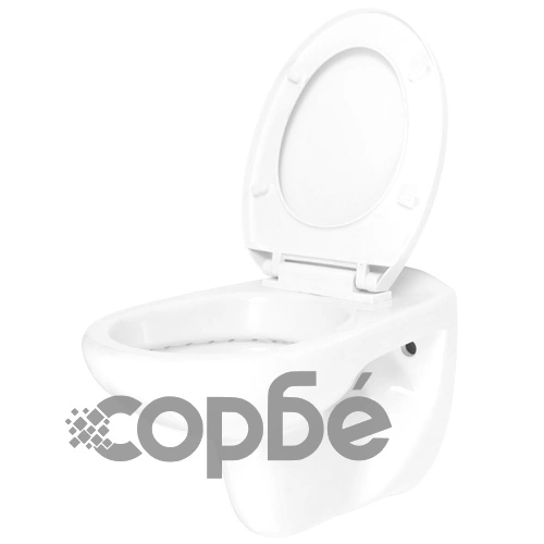 Окачена тоалетна чиния с меко затваряне и казанче карамика бяла ➤ топ цена ➤ sorbe.bg