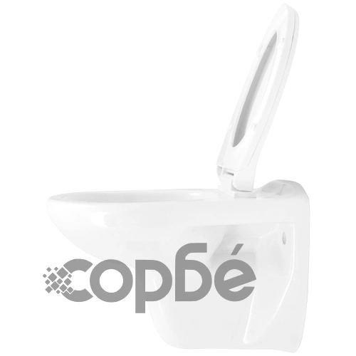 Окачена тоалетна чиния с меко затваряне и казанче карамика бяла ➤ топ цена ➤ sorbe.bg