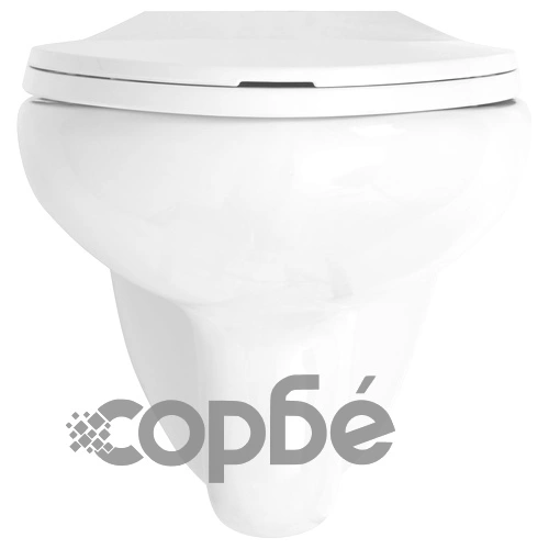 Окачена тоалетна чиния с меко затваряне и казанче карамика бяла ➤ топ цена ➤ sorbe.bg