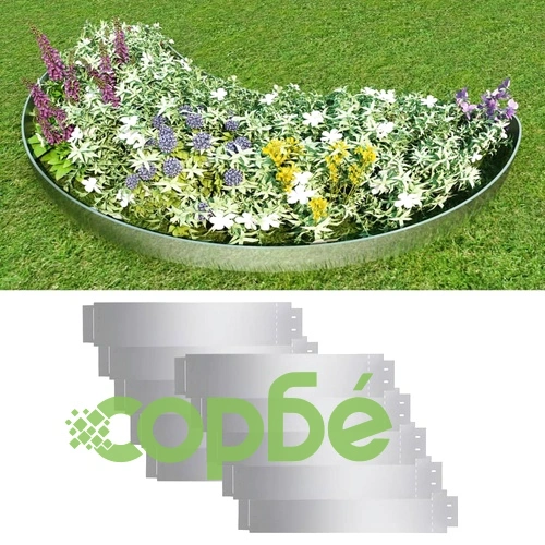 Бордюрни ленти, 10 бр, поцинкована стомана, 100x20 см ➤ топ цена ➤ sorbe.bg