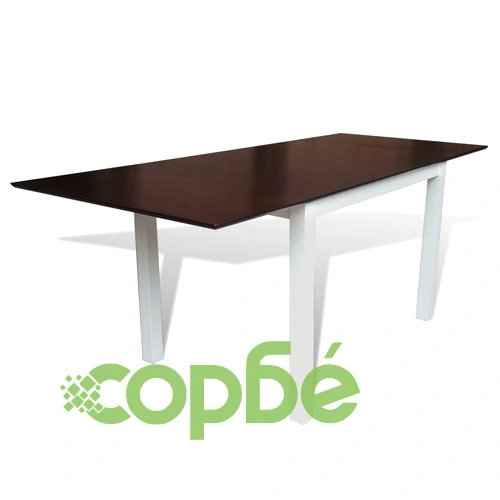 Разтегателен трапезен комплект, 9 части, кафяво и бяло ➤ топ цена ➤ sorbe.bg