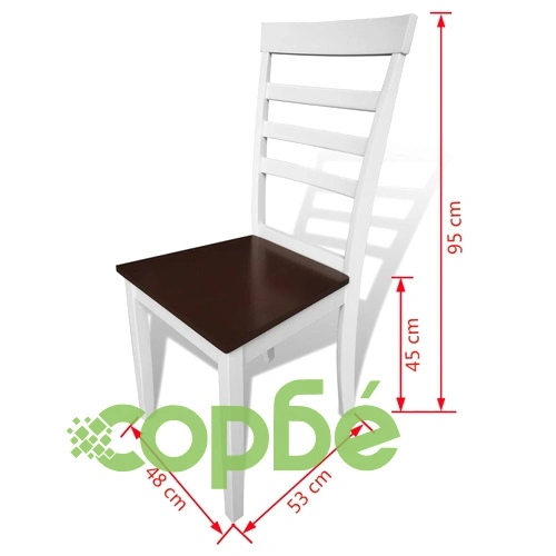 Разтегателен трапезен комплект, 9 части, кафяво и бяло ➤ топ цена ➤ sorbe.bg