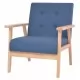 Комплект дивани и кресло, 3 части, плат, сини